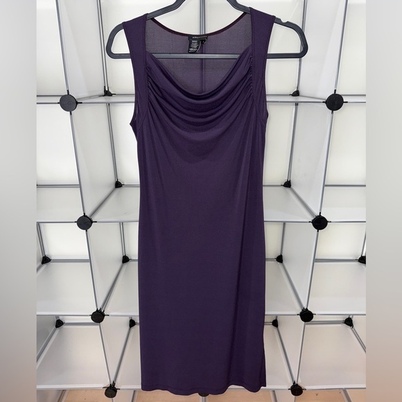 BCBGMaxAzria Dresses & Skirts - Bcbgmaxazria Women's Drape Sleeveless Slit Midi Dress Purple Size S